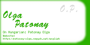 olga patonay business card